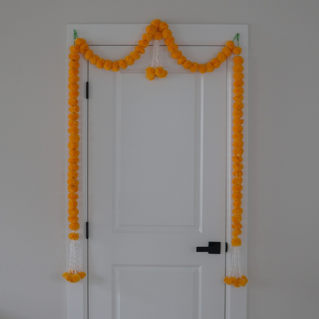Mango Marigold Door Hanging with Side Garlands – Indian Toran for Home Decor