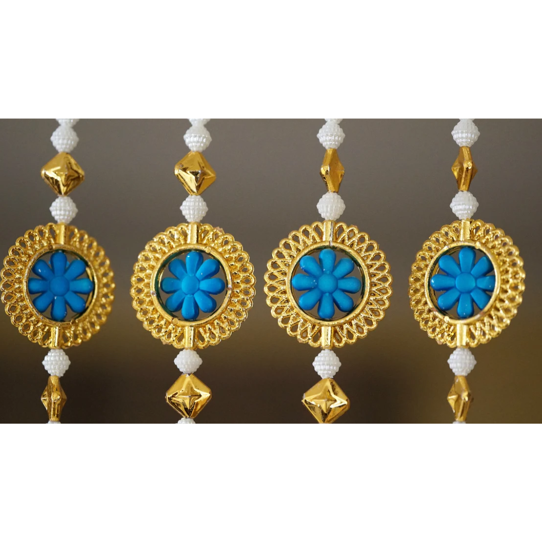 Colorful Beaded Curtain Set – Boho Window & Door Valance