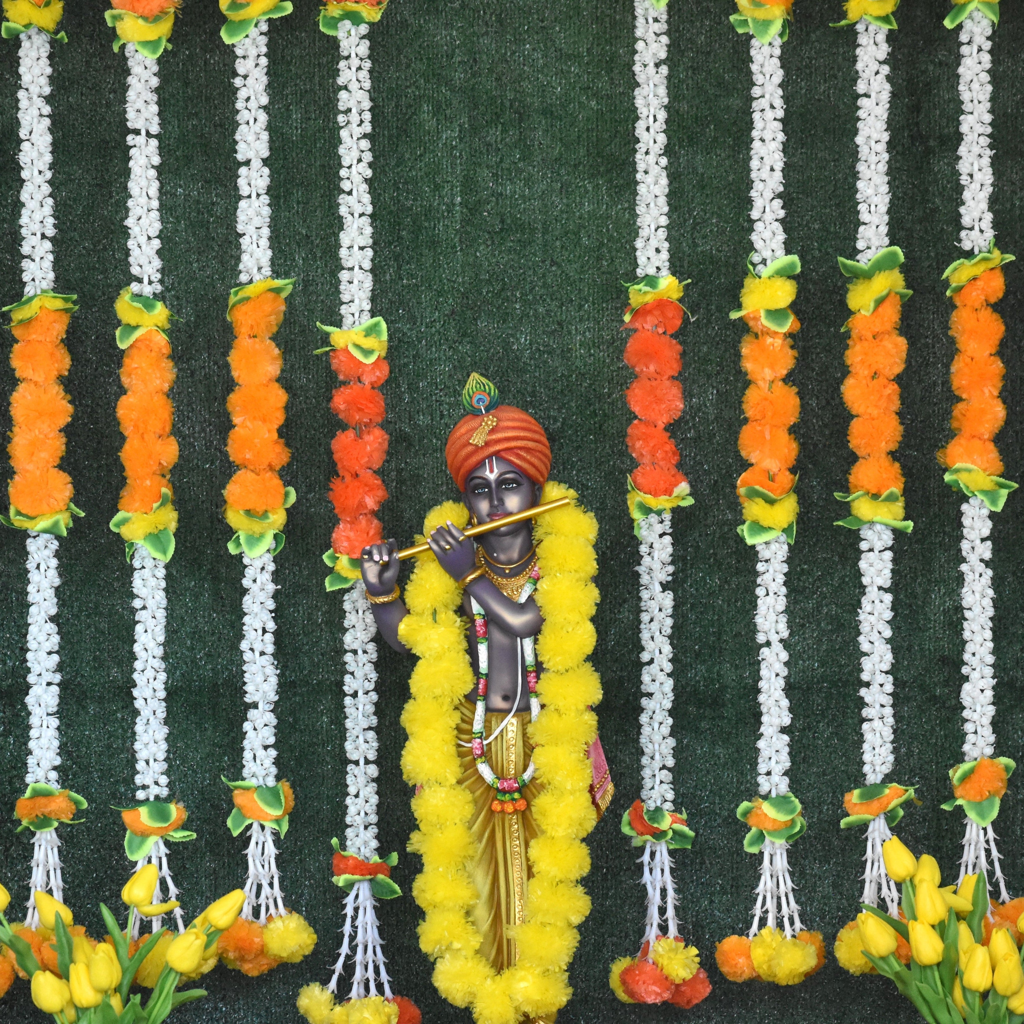 jasmine marigold backdrop decorations