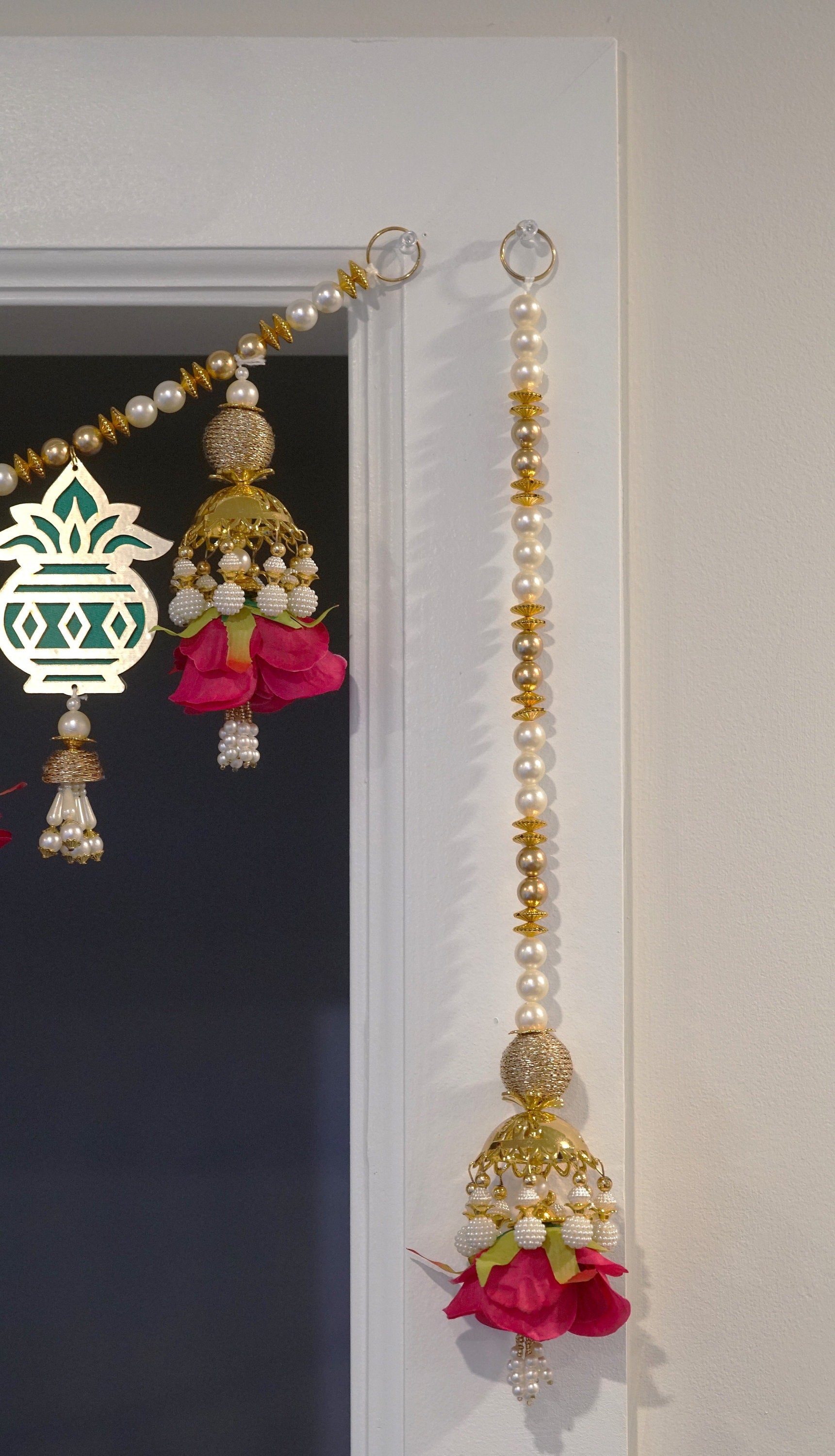 Beautiful Diwali decoration. Kalash golden  toran made with premium beads and by hand. Perfect toran for Diwali, house warming for return gift