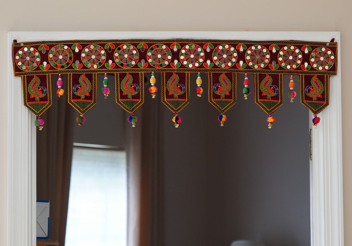 Indian embroidered peacock home decor - Aangan of India