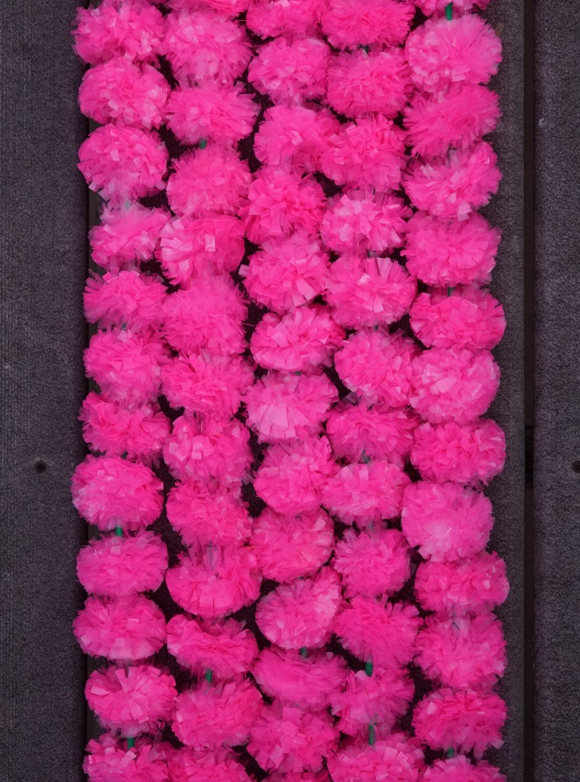 5 PC - 4.5 feet Pink Marigold Garland | Party, Wedding or Photo Prop Backdrop - Aangan of India