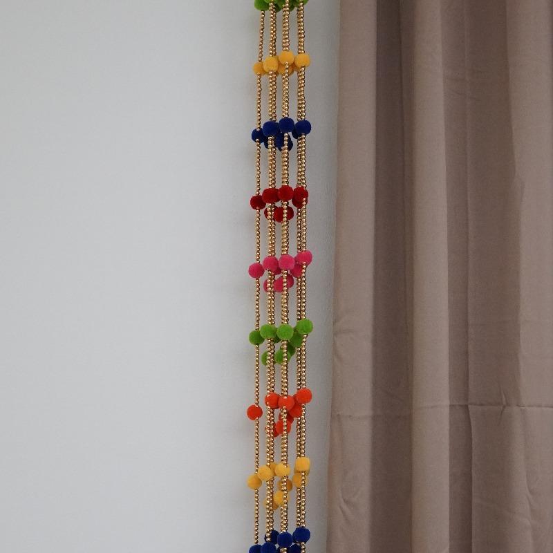 Gypsy boho beaded handmade valance for windows and hallways.