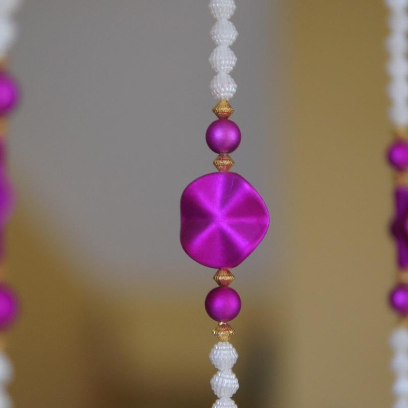 white bead vintage wall divider.