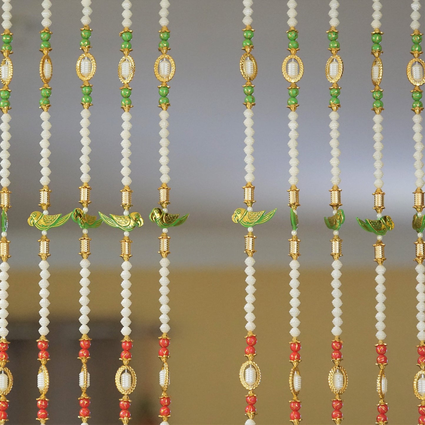 10 pc beaded curtains with tiny cute parrots