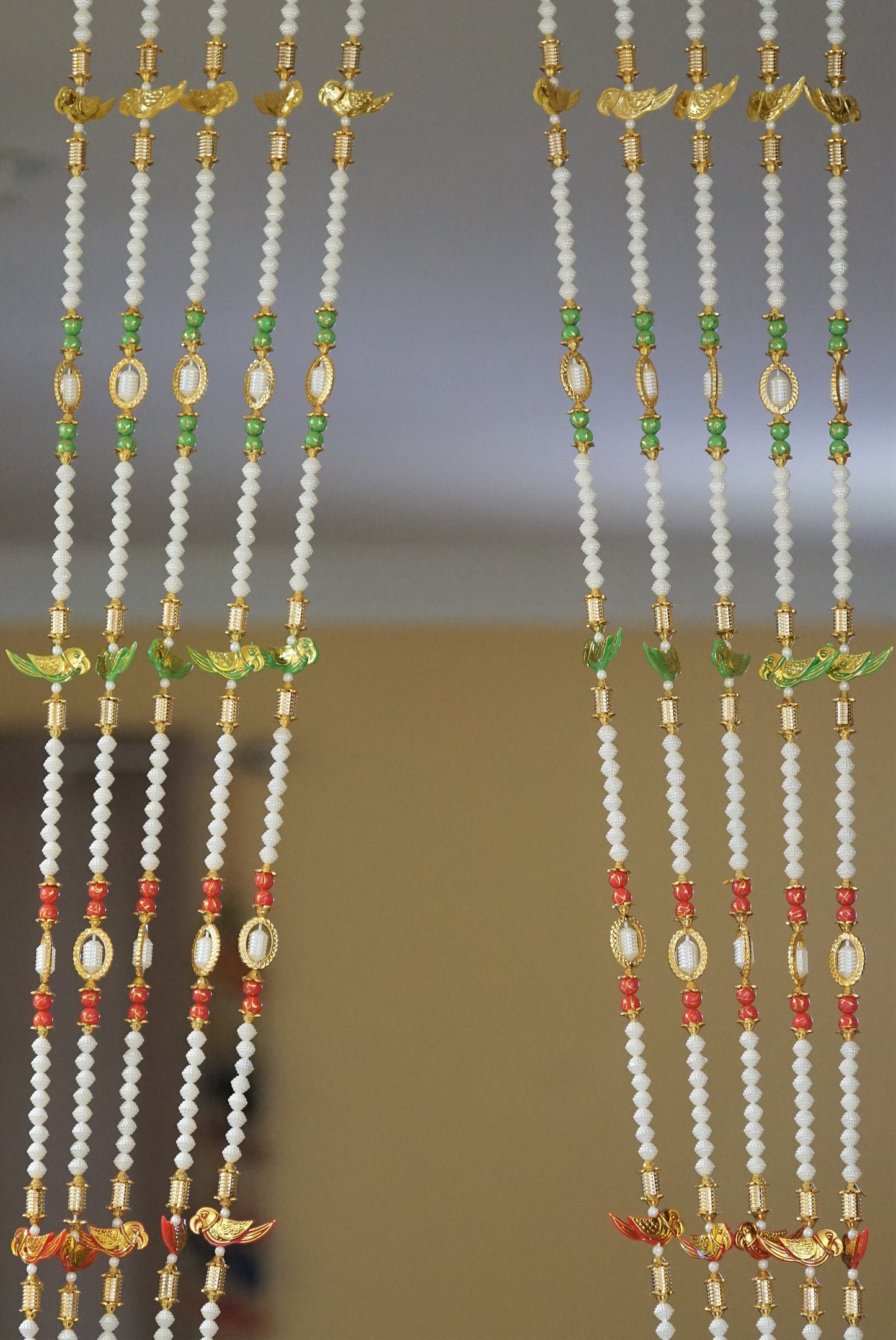 10 pc beaded curtains with tiny cute parrots