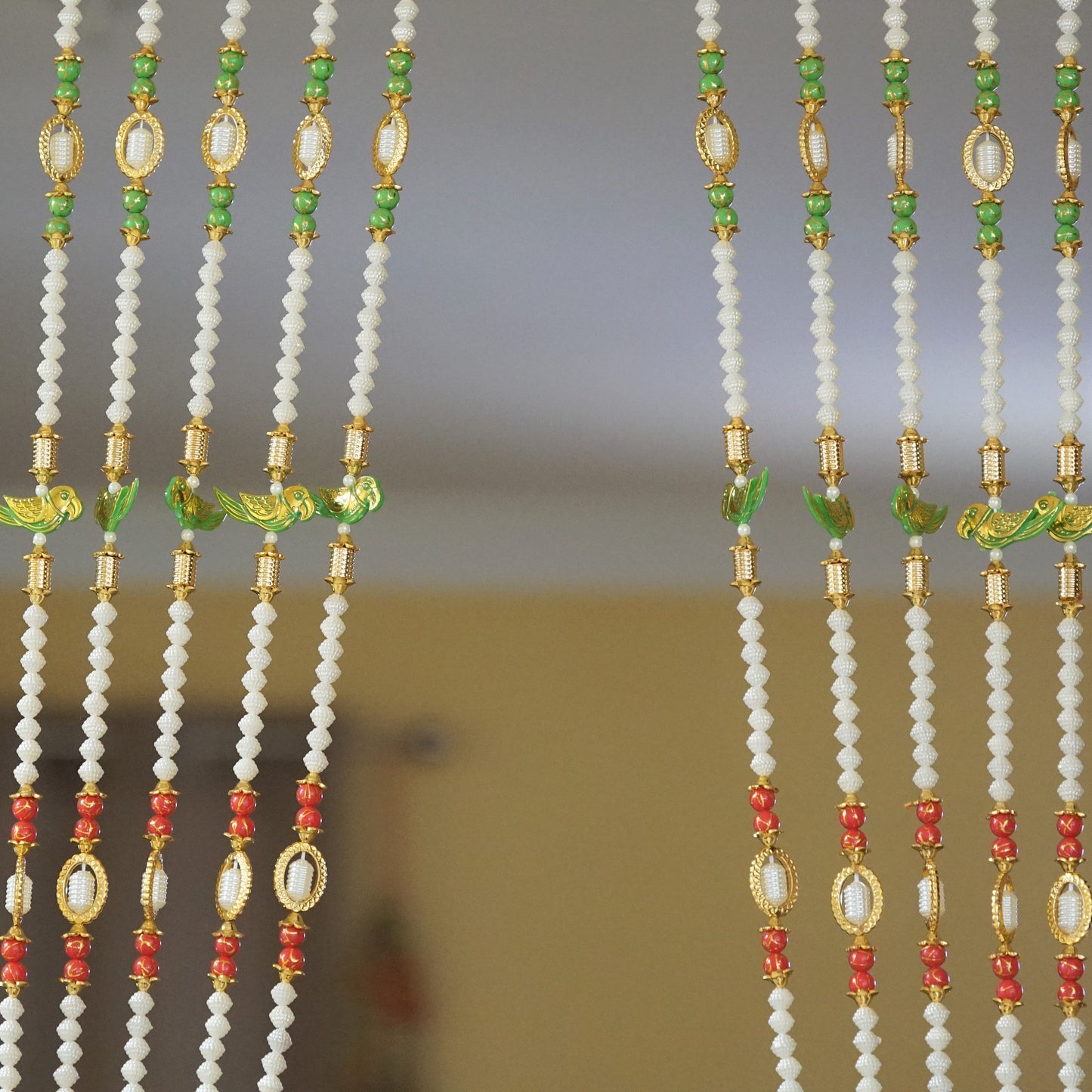 10 pc beaded curtains with tiny cute parrots
