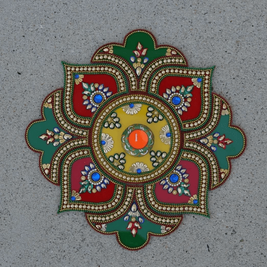 Table top candle decoration with 1 PC clay wax diya - Aangan of India