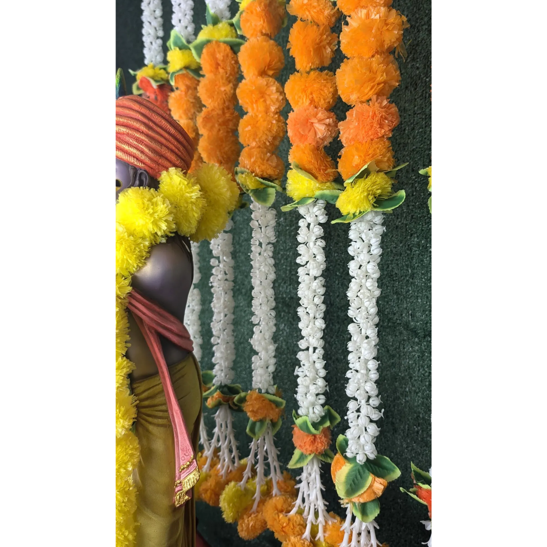 Artificial Jasmine Flower Garland – Indian Backdrop Decor Set
