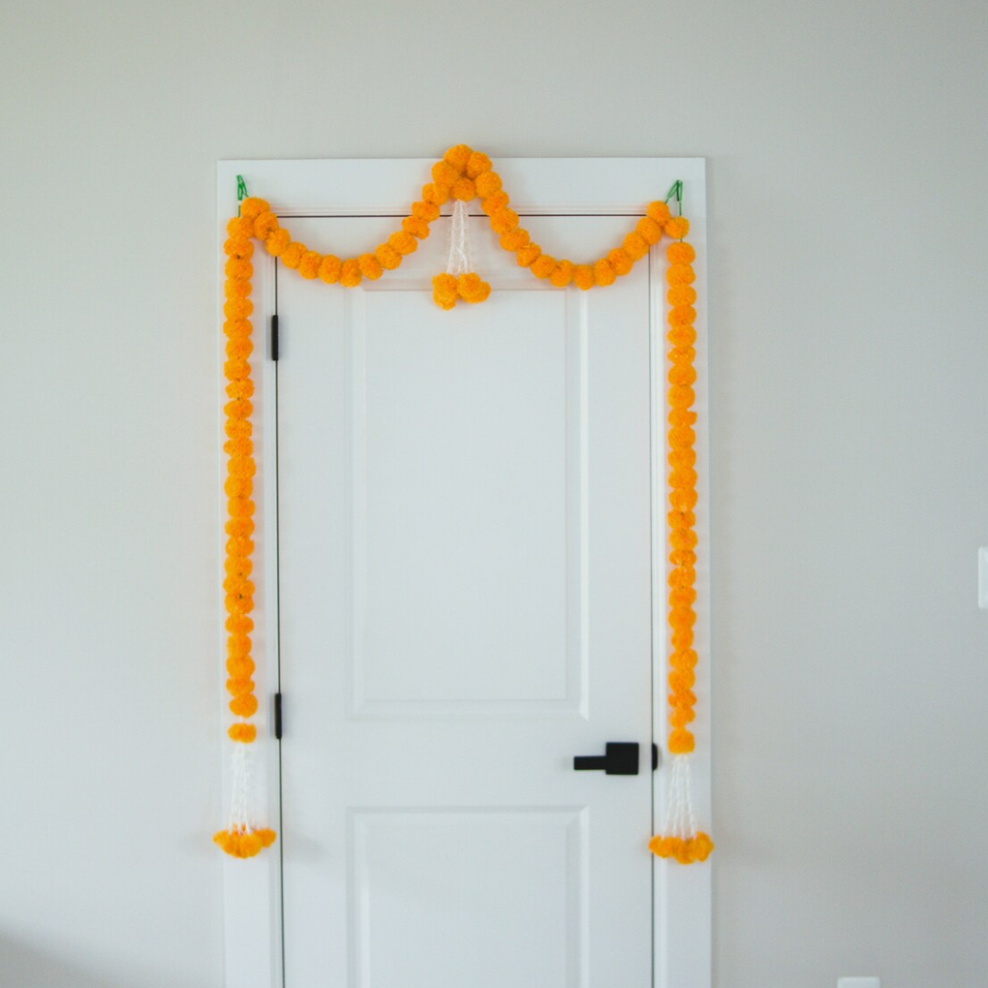 Mango Marigold Door Hanging with Side Garlands – Indian Toran for Home Decor
