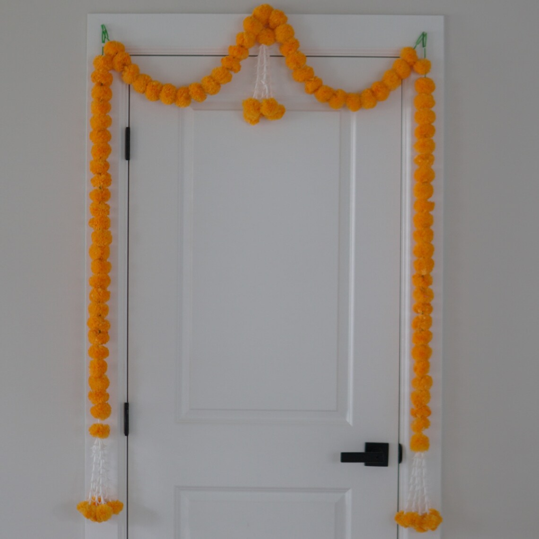 Mango Marigold Door Hanging with Side Garlands – Indian Toran for Home Decor