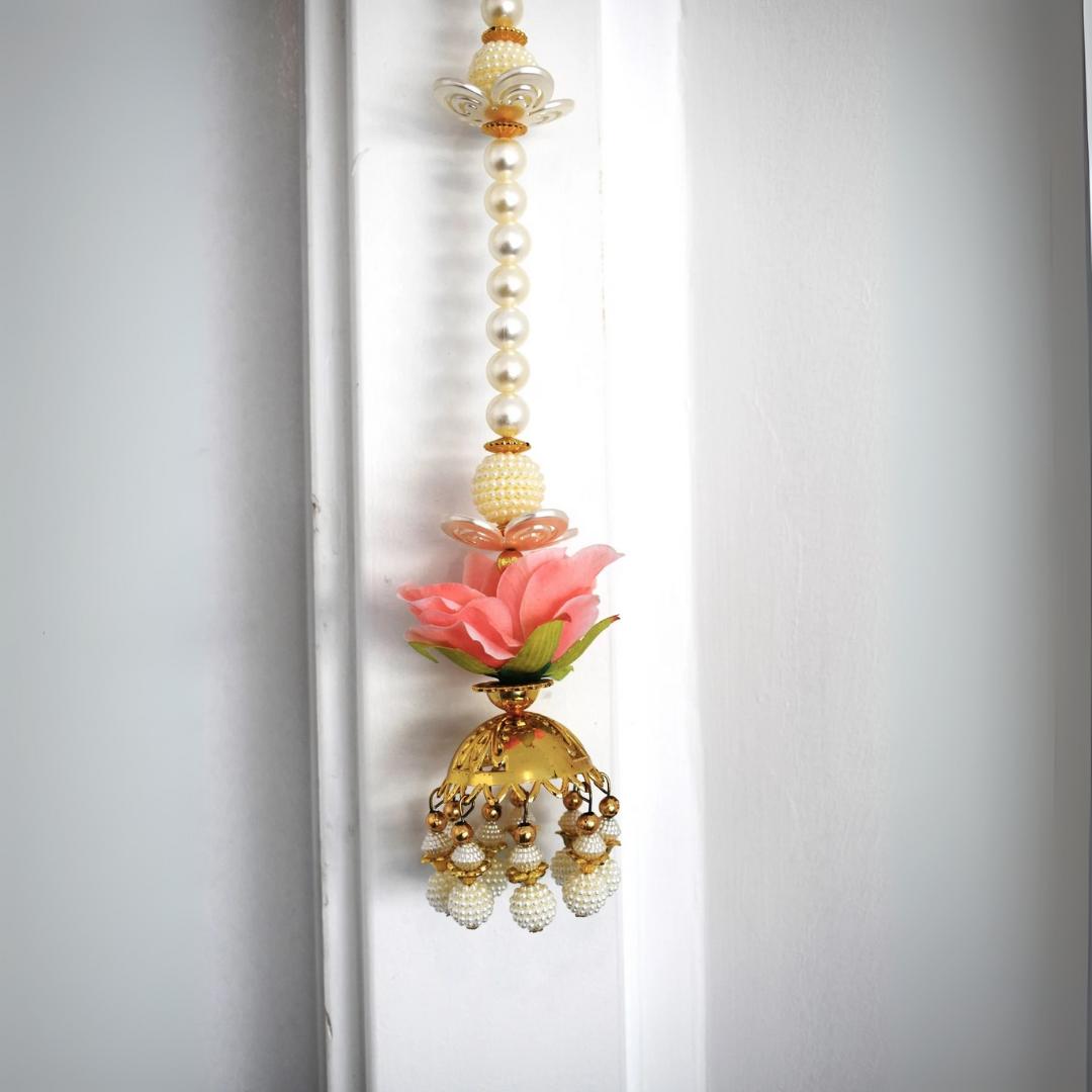 Pink Lotus Pearl Toran – Door Hanging Decoration Set
