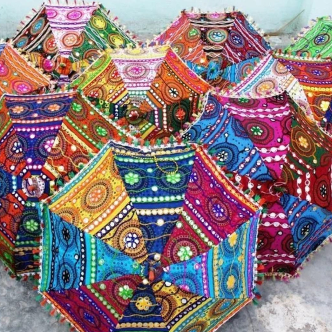 10 Pc Indian Wedding Umbrella Decoration Set – Vibrant Boho Party Decor