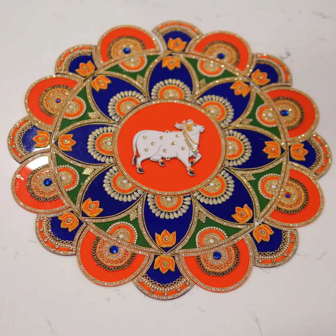 Table Top Decoration – 8 Pc Hand-Painted Clay Wax Diya Centerpiece