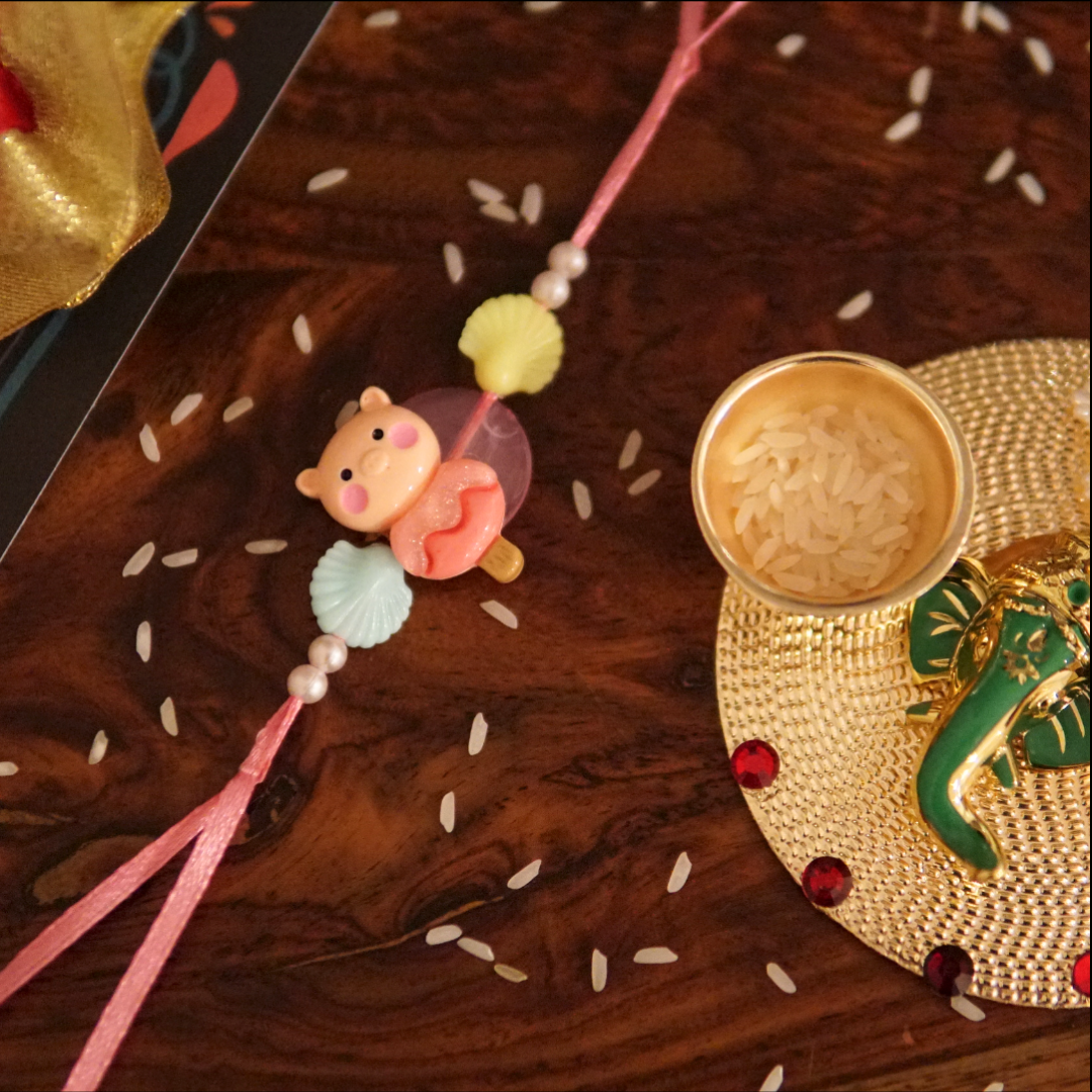 Adorable Piggy Rakhi for Kids