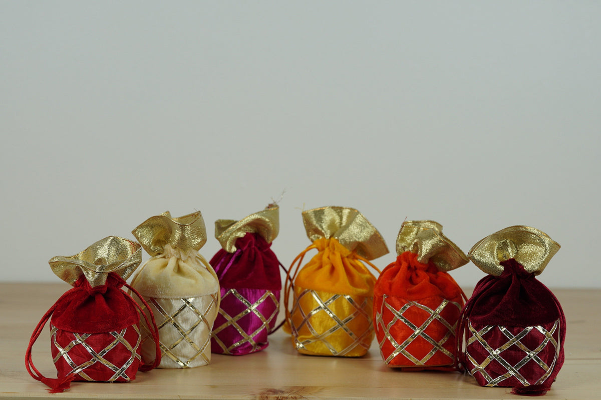 Velvet Indian Favor Bags - 50 Pack, 4 x 6 Inches - product photo 1