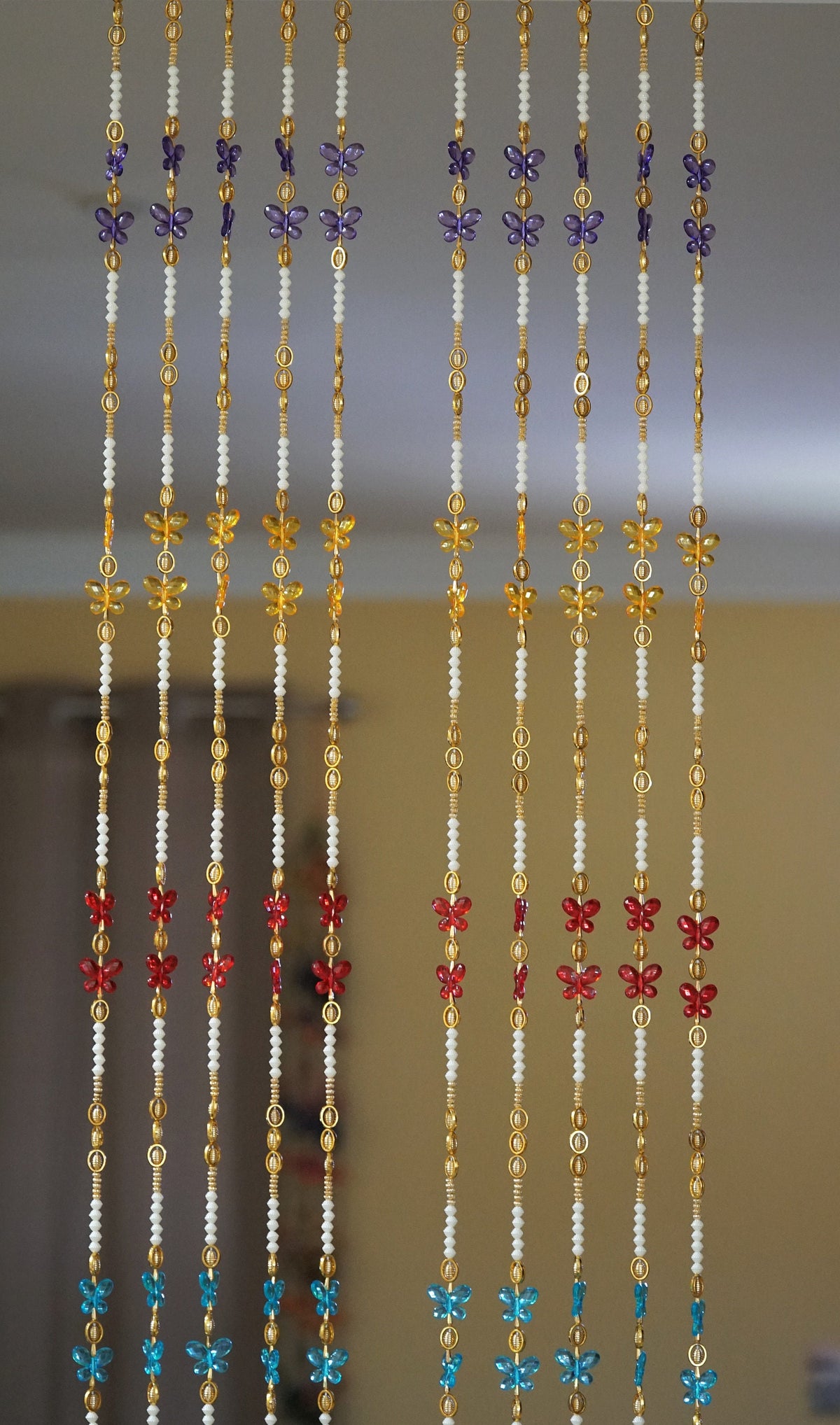 Butterfly Beaded Curtains - 20 Strands, 5 Feet Each - original product photograph