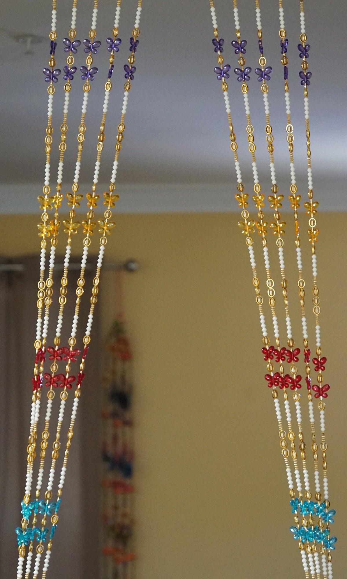 Butterfly Beaded Curtains - 20 Strands, 5 Feet Each - original product photograph