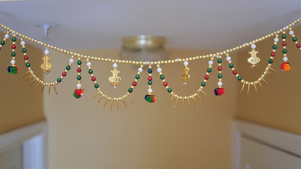 Kalash Beaded Door Toran - 36 Inches