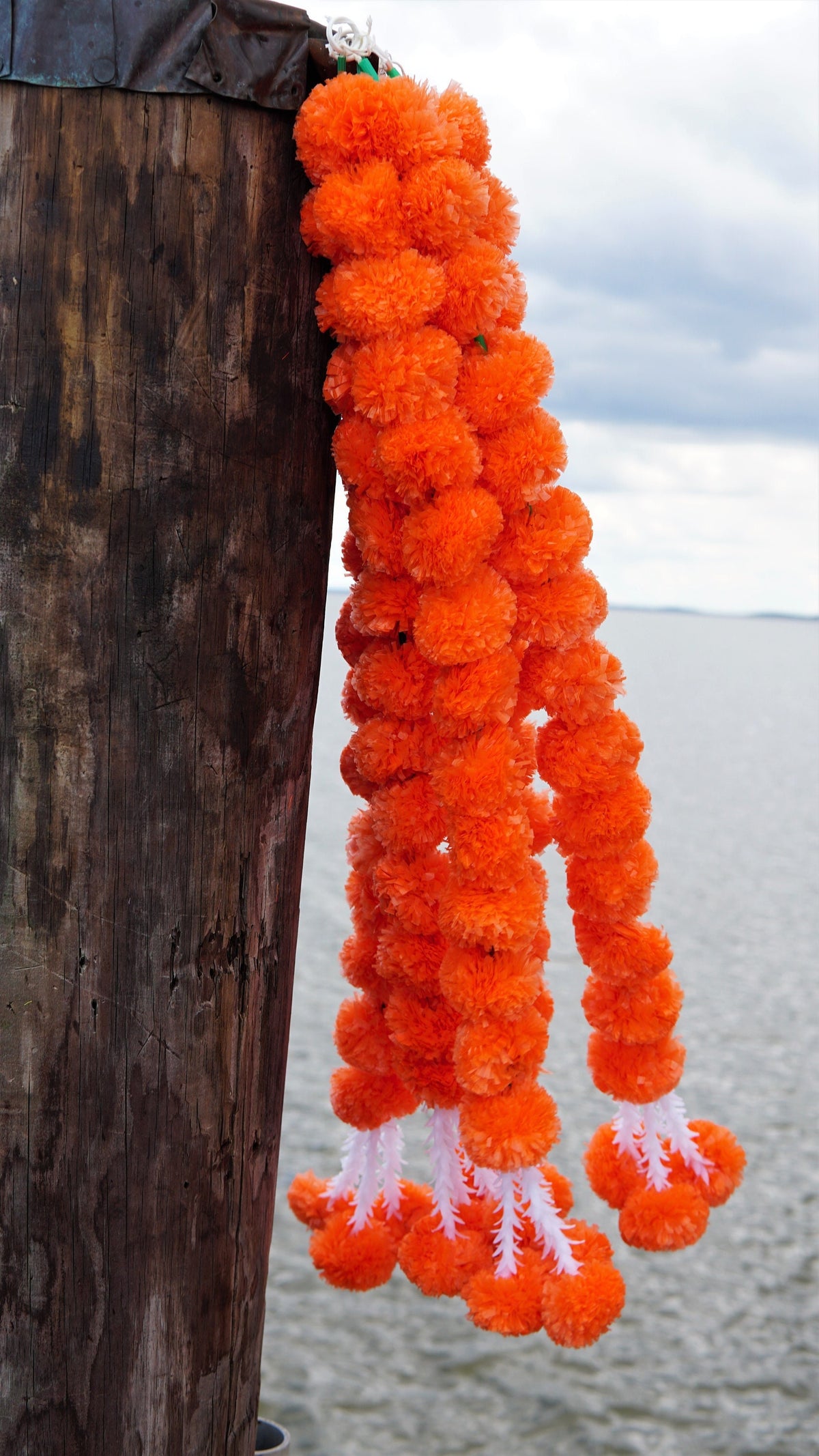 Orange Artificial Flower Garlands - 5 Strings, 3 Feet - product photo 1