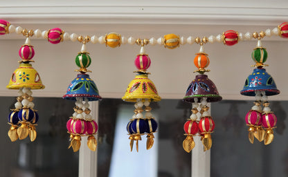 Beautiful hand painted colorful topli toran for Diwali decoration. Perfect toran for house warming and gifting. Auspicious events decoration