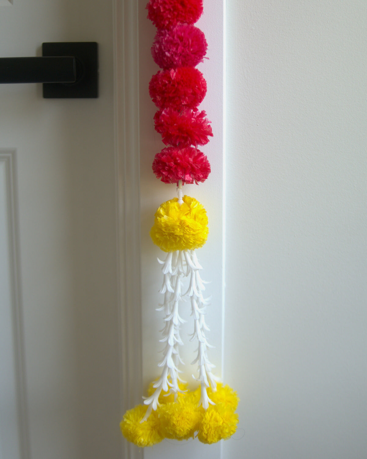 Red Marigold Door Garland with 2 Side Hangings - detail 4