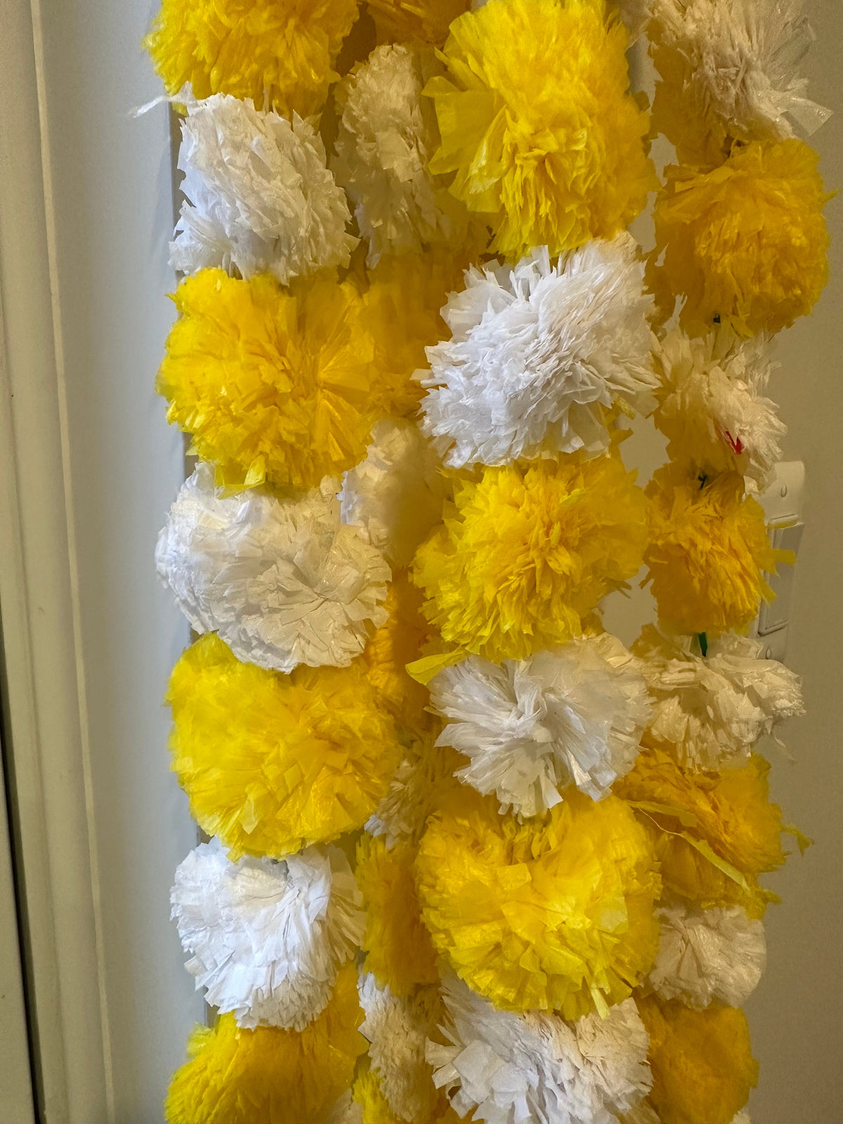 Yellow & White Floral Garlands - 5 Strings, 5 Ft