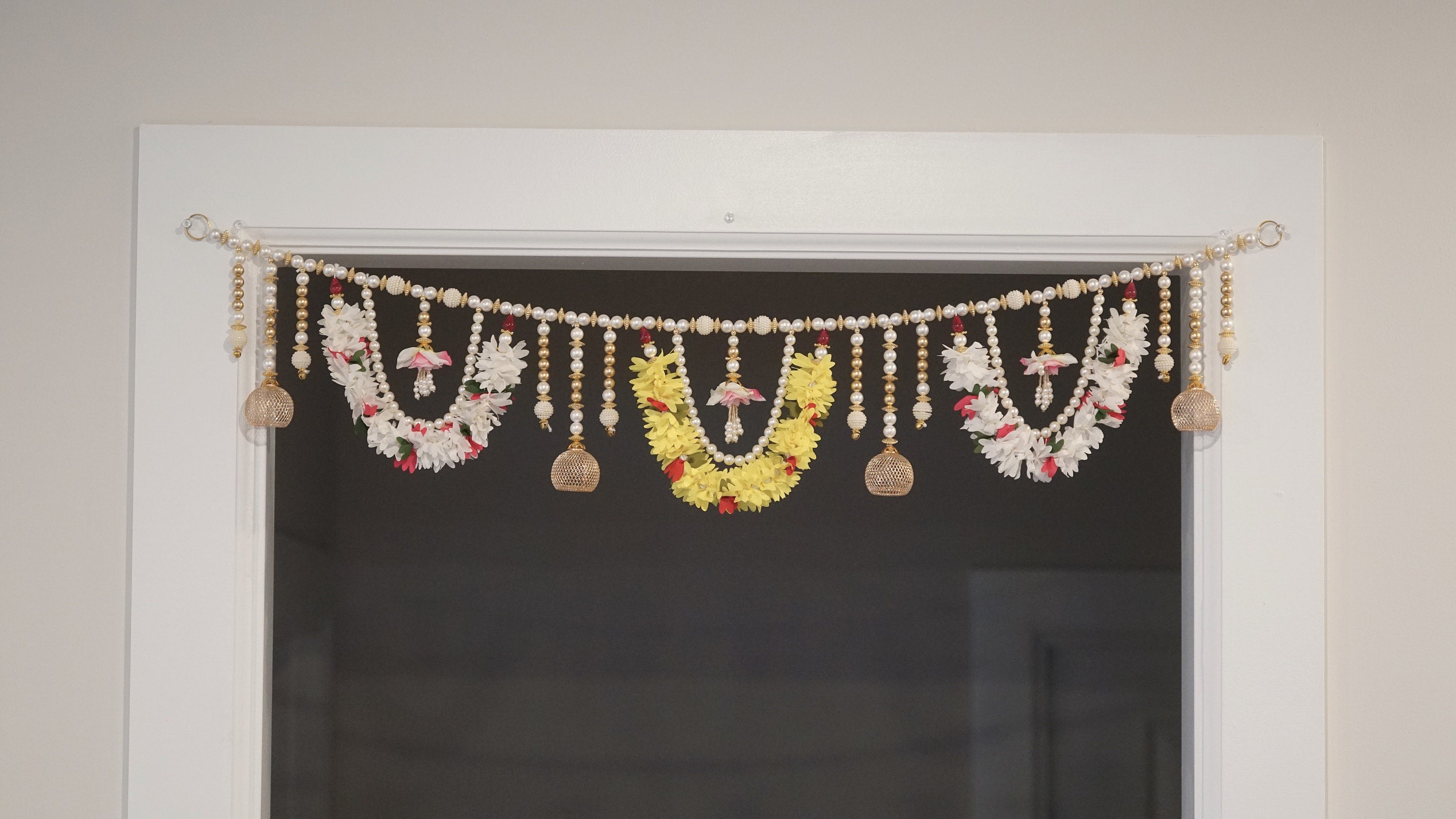 3 ft - Indian bohemian beaded home decor, window gypsy toran, Indian door  bandhanwar, Diwali ethnic tapestry, Diwali gift/door toran