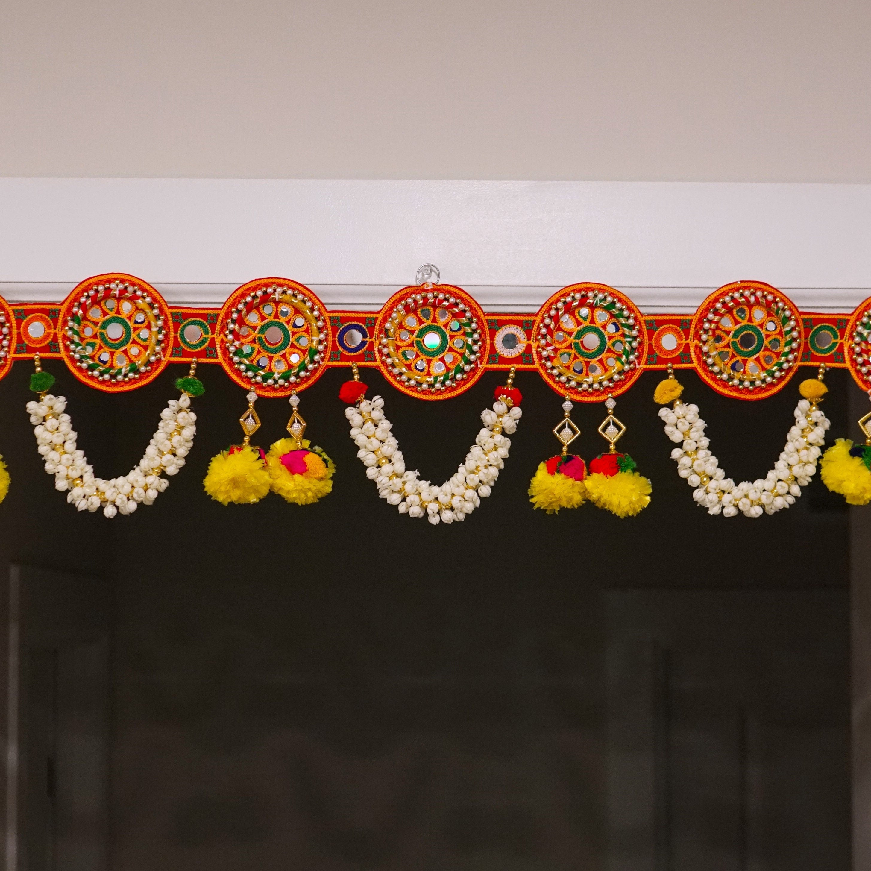 Embroidered door toran | Indian door bandhanwar, Diwali Auspicious door decoration/gifts and house warming
