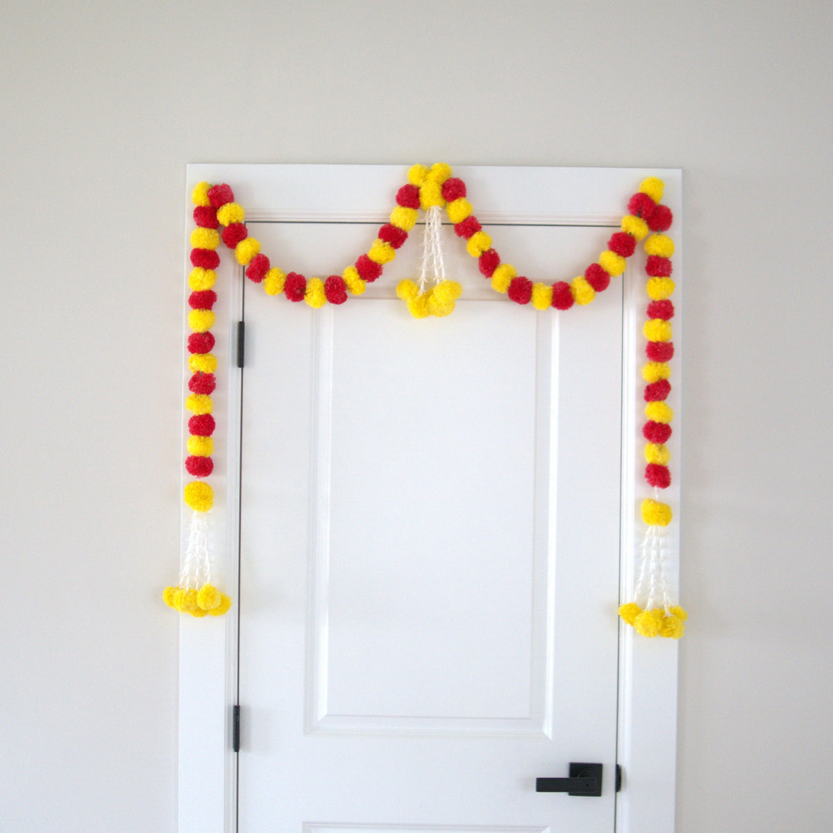 Yellow & Red Marigold Door Garland - 10 Feet
