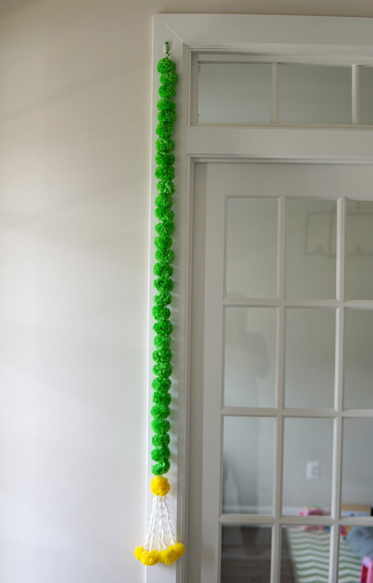 Green & Yellow Floral Garlands - 5 Strings, 5 Feet