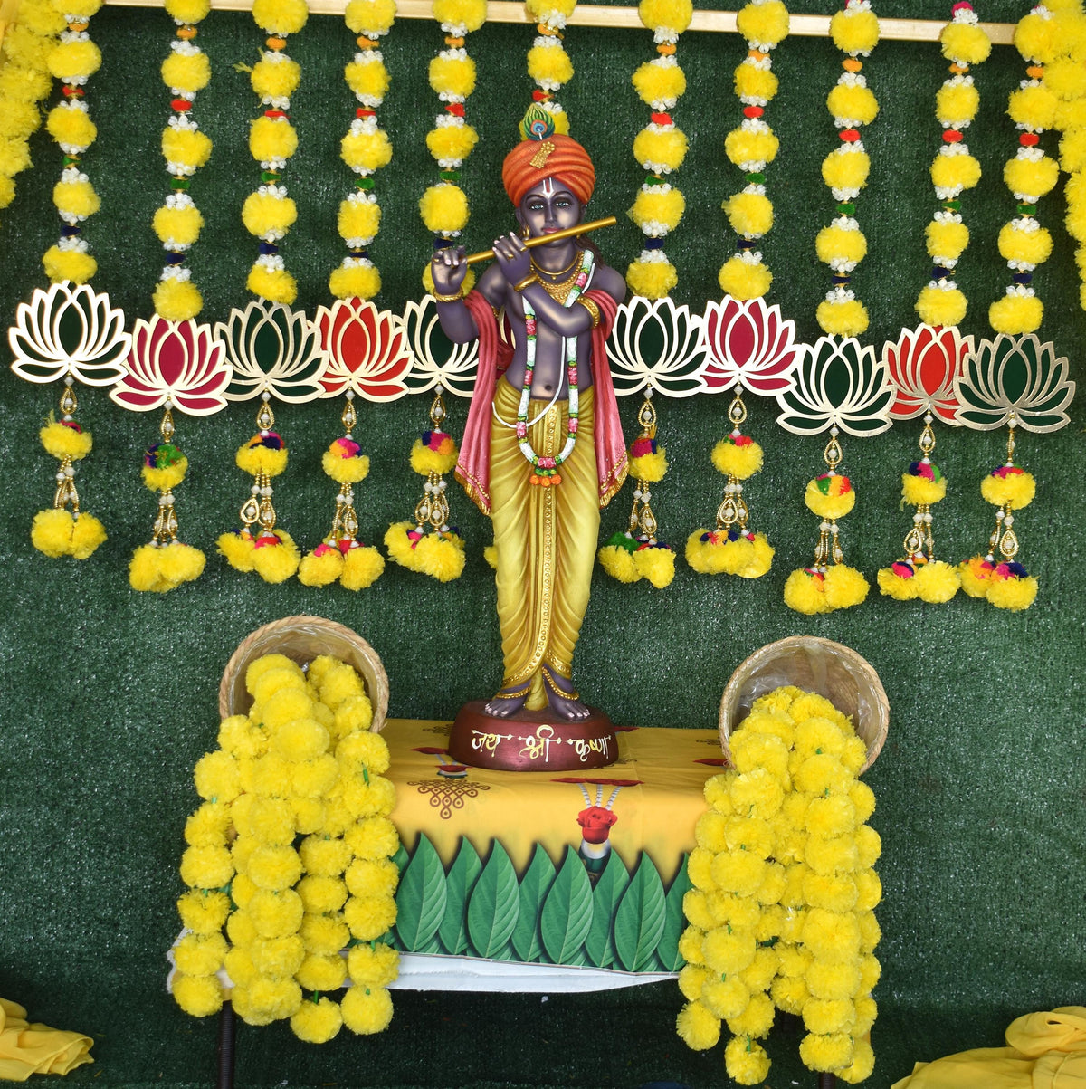 Lotus & Marigold Garland Strings - 5 Pack, 3 Feet - original product photograph