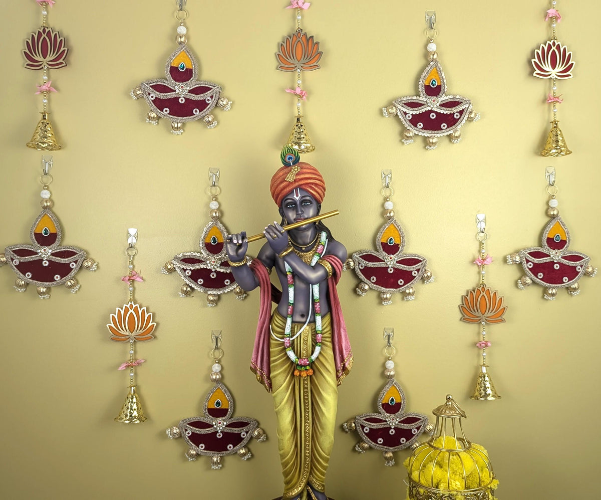Lotus Decorative Hangings - Pair, 12 Inches - original product photograph