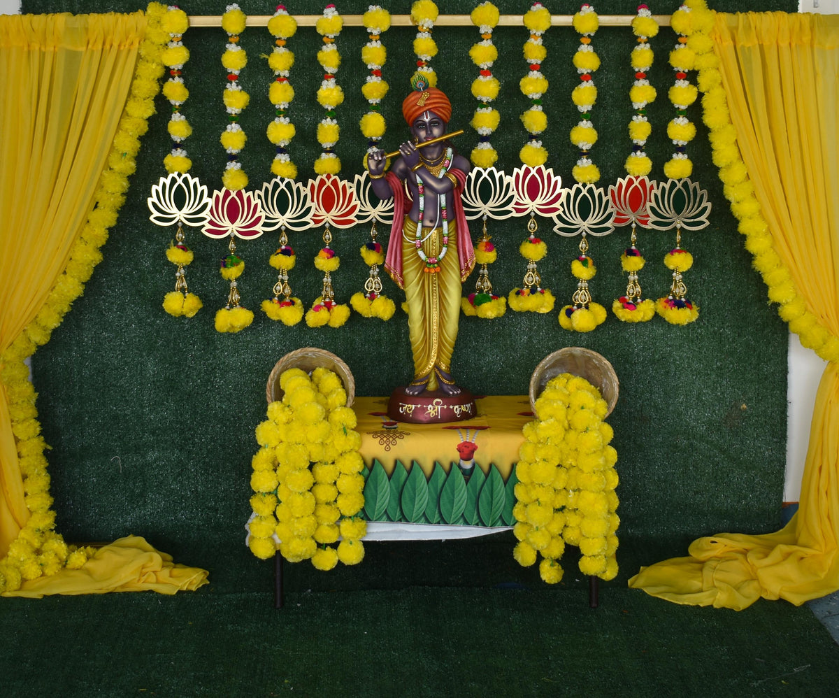 Lotus & Marigold Garland Strings - 5 Pack, 3 Feet - original product photograph