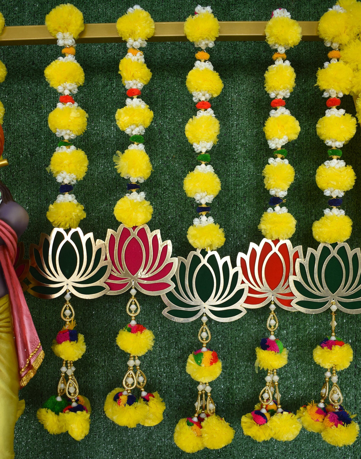 Lotus & Marigold Garland Strings - 5 Pack, 3 Feet - original product photograph