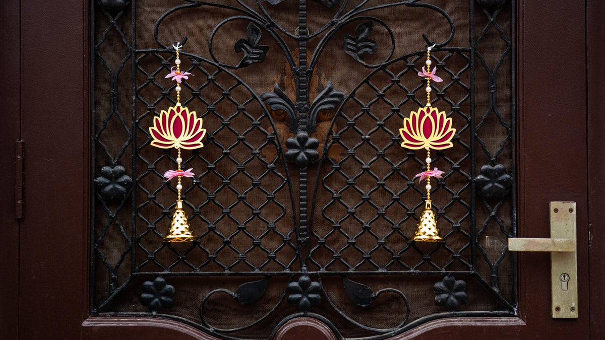 Lotus Decorative Hangings - Pair, 12 Inches - original product photograph