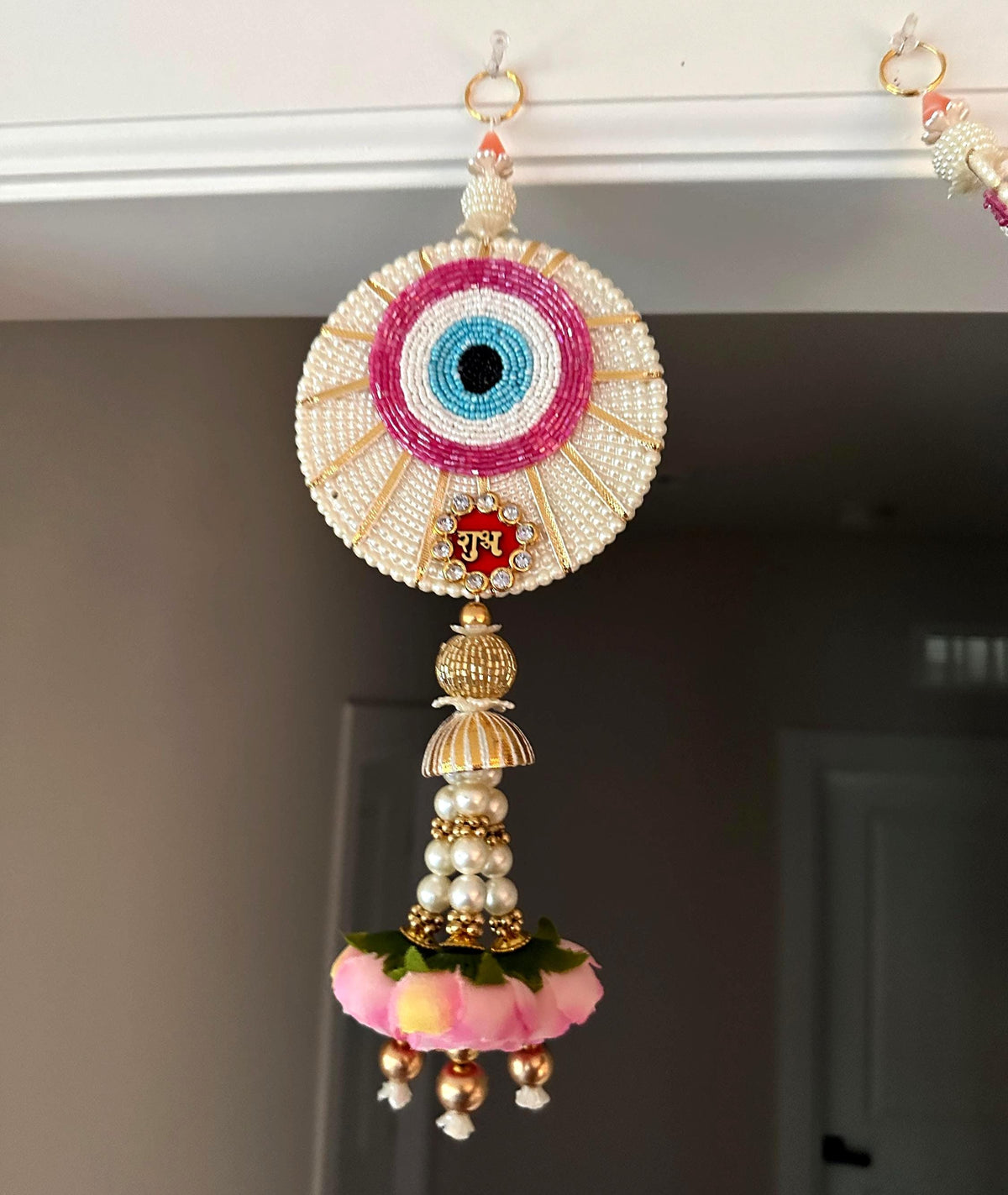 Shubh Labh Evil Eye Door Hangings - Lotus Pair - detail 5