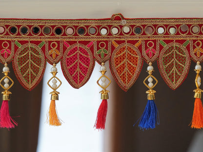 Indian ethnic toran with mirrorwork and silk tassels - Aangan of India