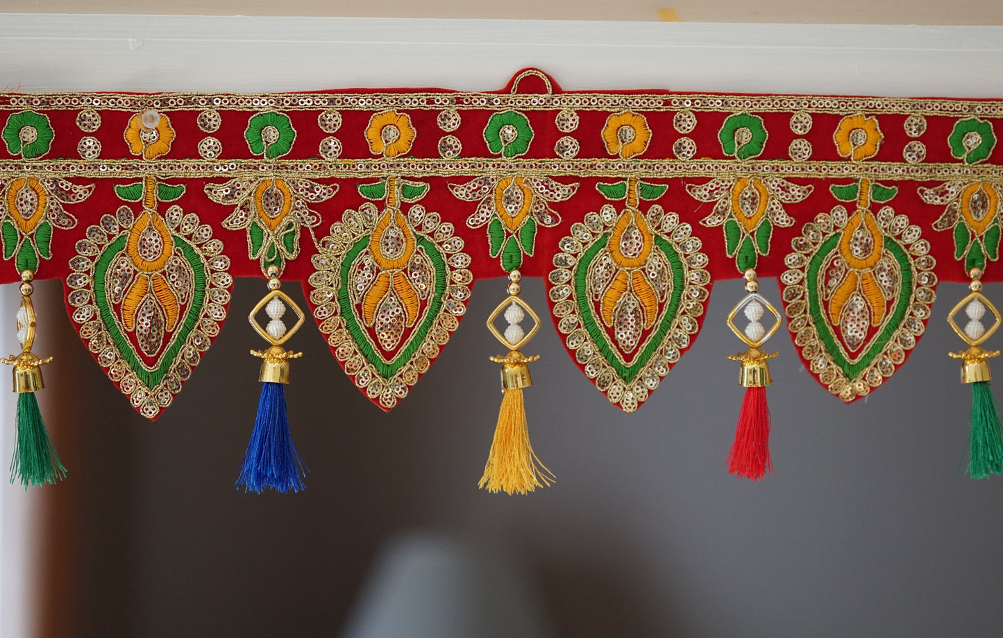 door decor with colorful tassels