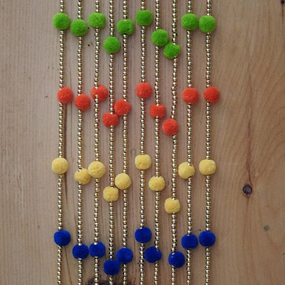 Hippie golden beads veil for room and hallways.