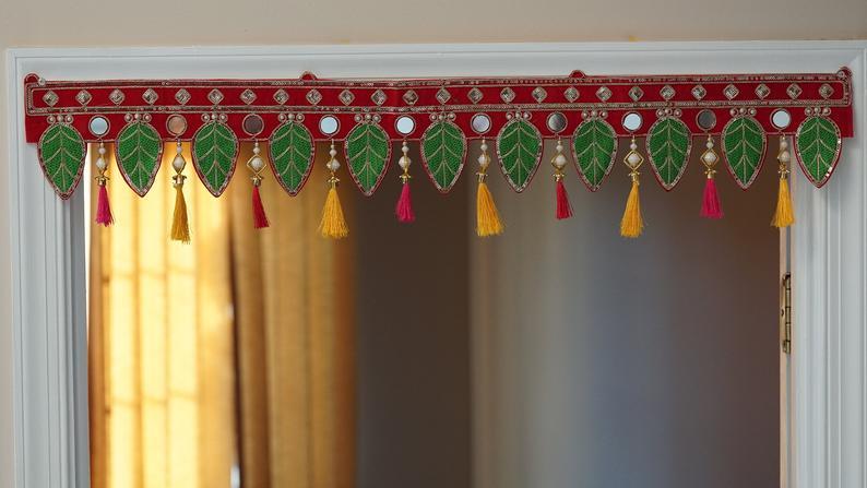 Door decor with handmade silk colorful tassels - Aangan of India