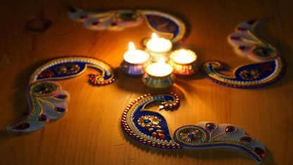 Peacock Indian candle table top decoration